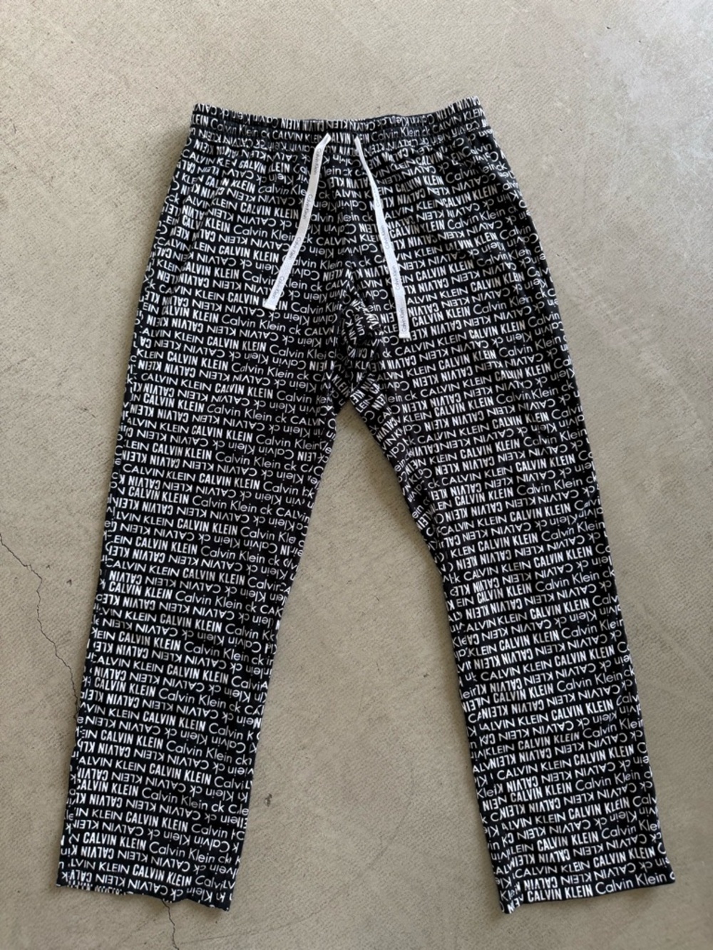 Calvin Klein / Logo Fleece Pajama Pants / Black White